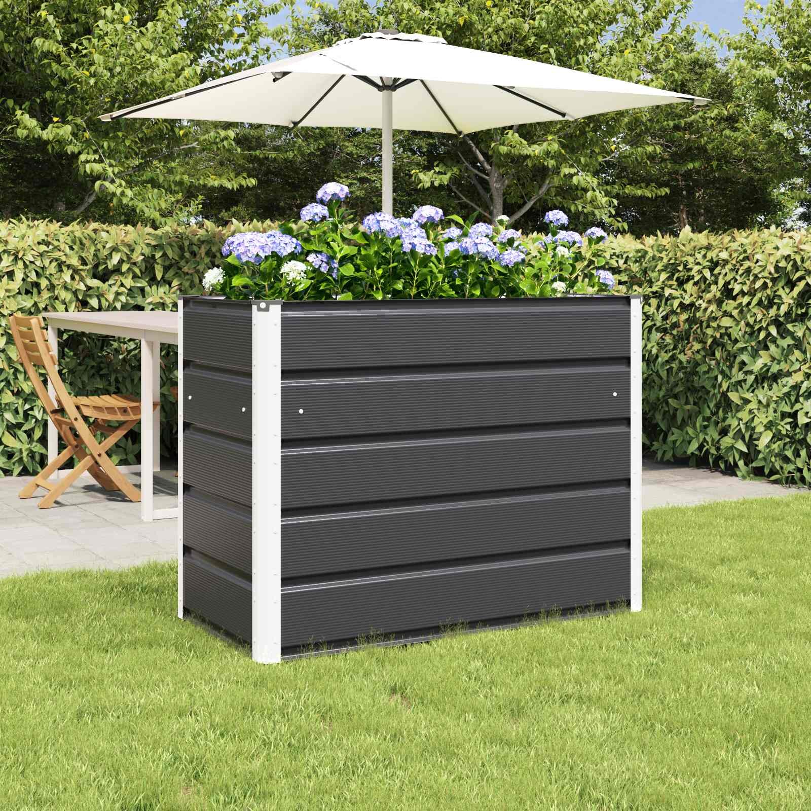 vidaXL Кашпа Антрацит 100 x 50 x 75 cm Галванизирана стомана