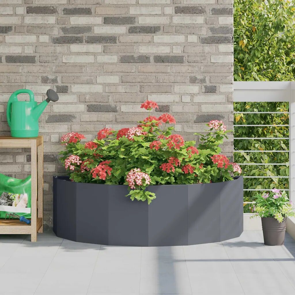 vidaXL Кашпа Антрацит 120 x 60 x 35 cm Стомана