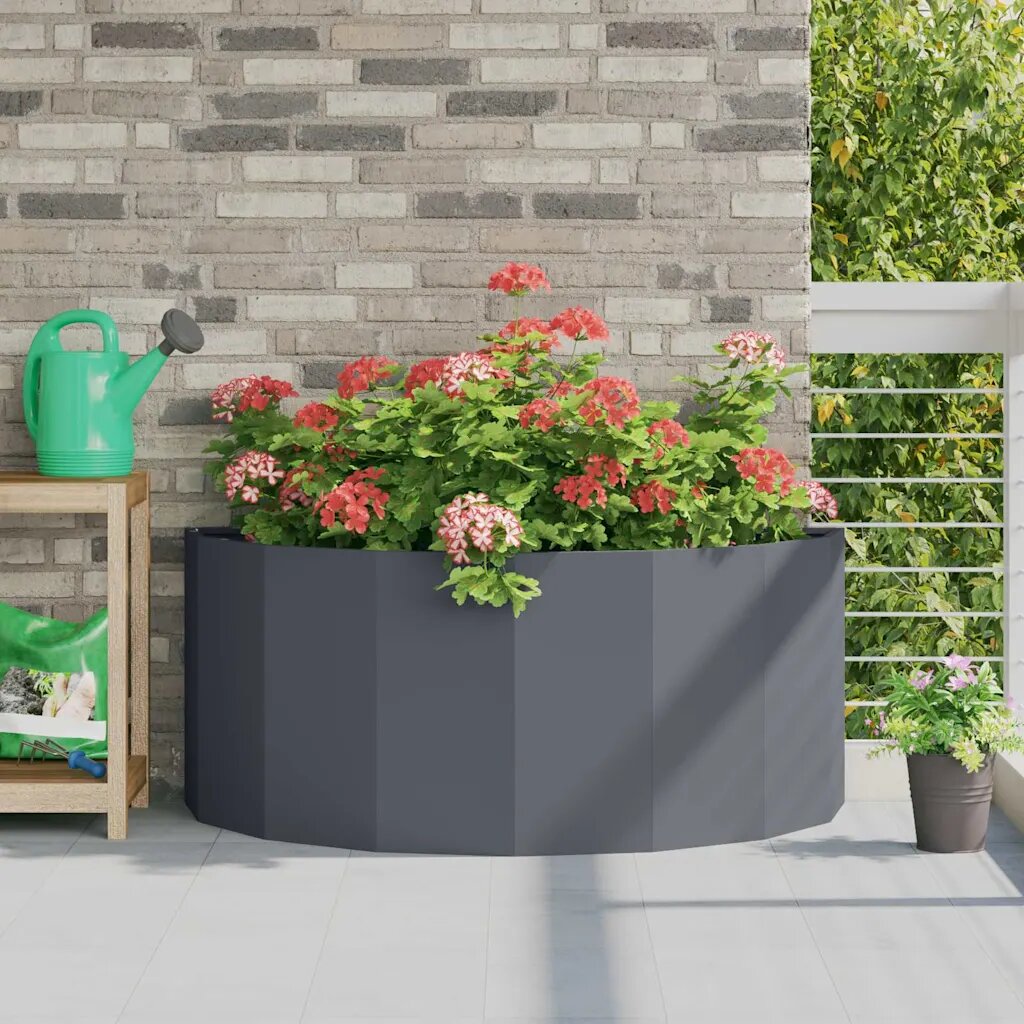 vidaXL Кашпа Антрацит 120 x 60 x 50 см Стомана