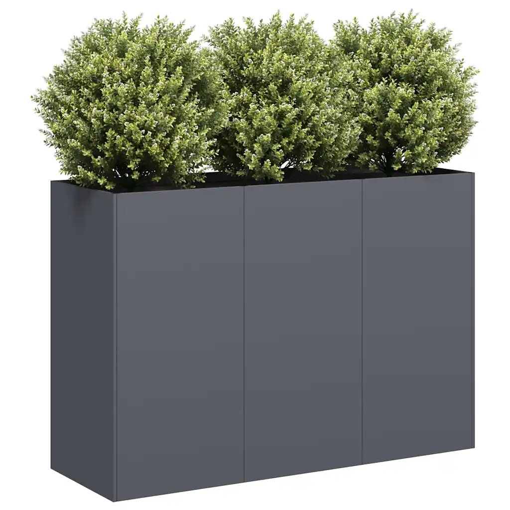 vidaXL Кашпа антрацит 120x40x80 см студеновалцувана стомана