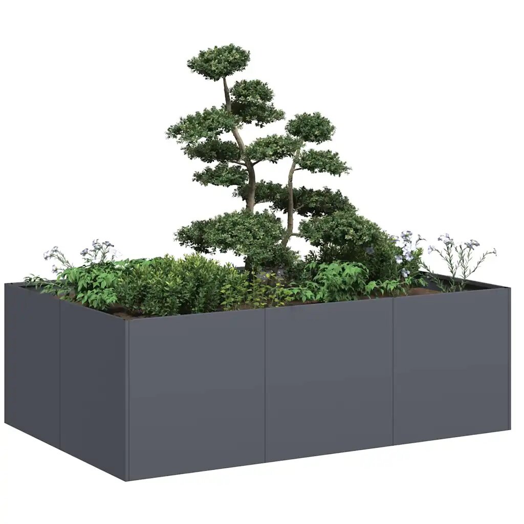 vidaXL Кашпа антрацит 120x80x40 см стомана