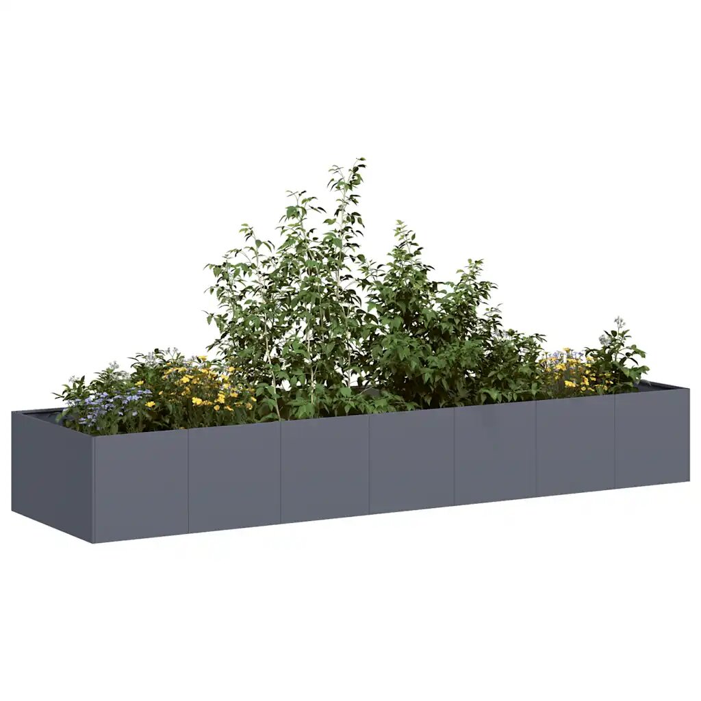 vidaXL Кашпа антрацит 280x80x40 см стомана