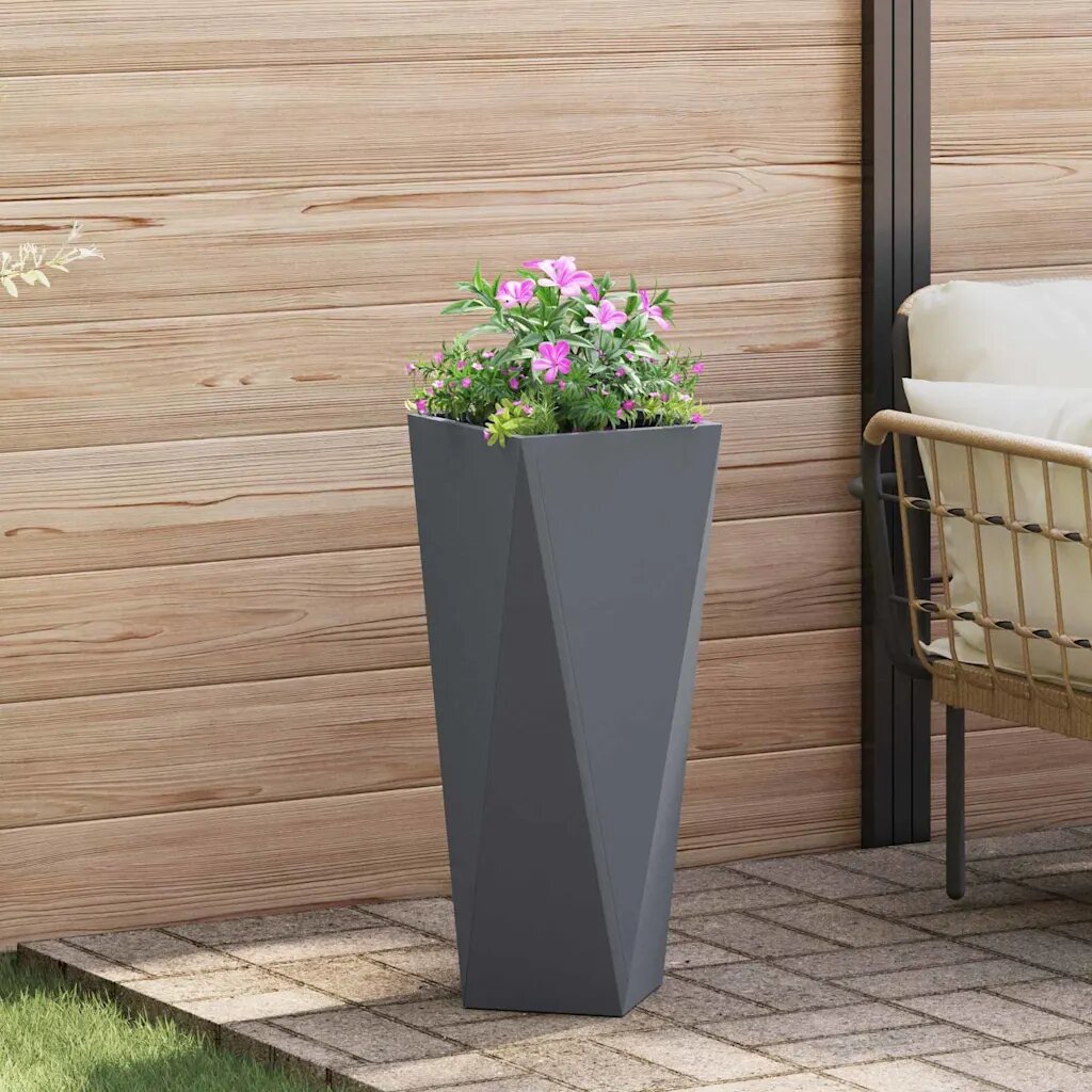 vidaXL Кашпа Антрацит 30 x 30 x 75 см Стомана