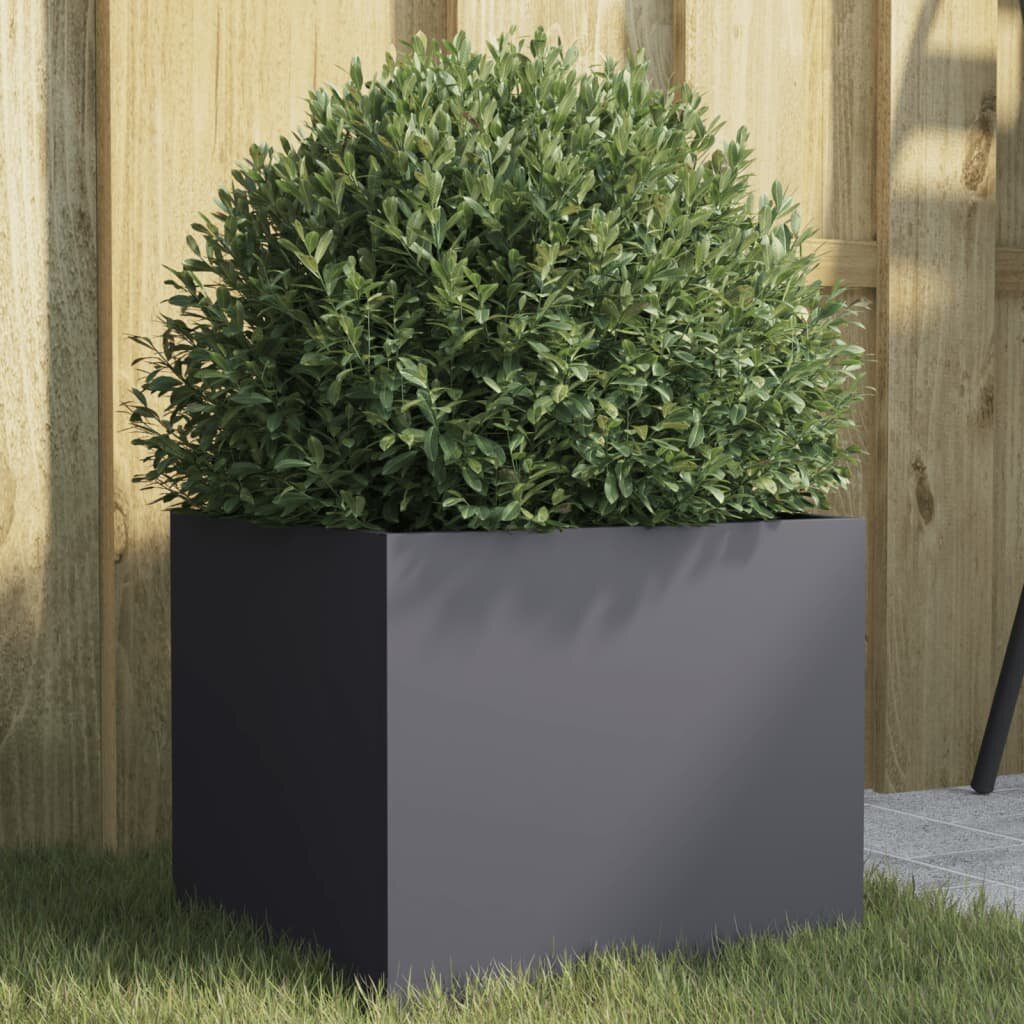 vidaXL Кашпа антрацит 32x30x29 см стомана