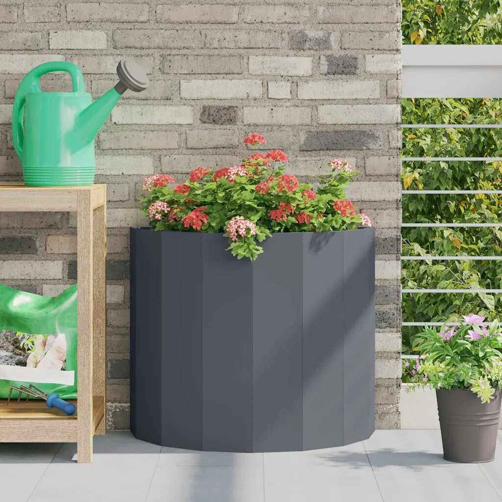 vidaXL Кашпа Антрацит 60 x 30 x 50 см Стомана