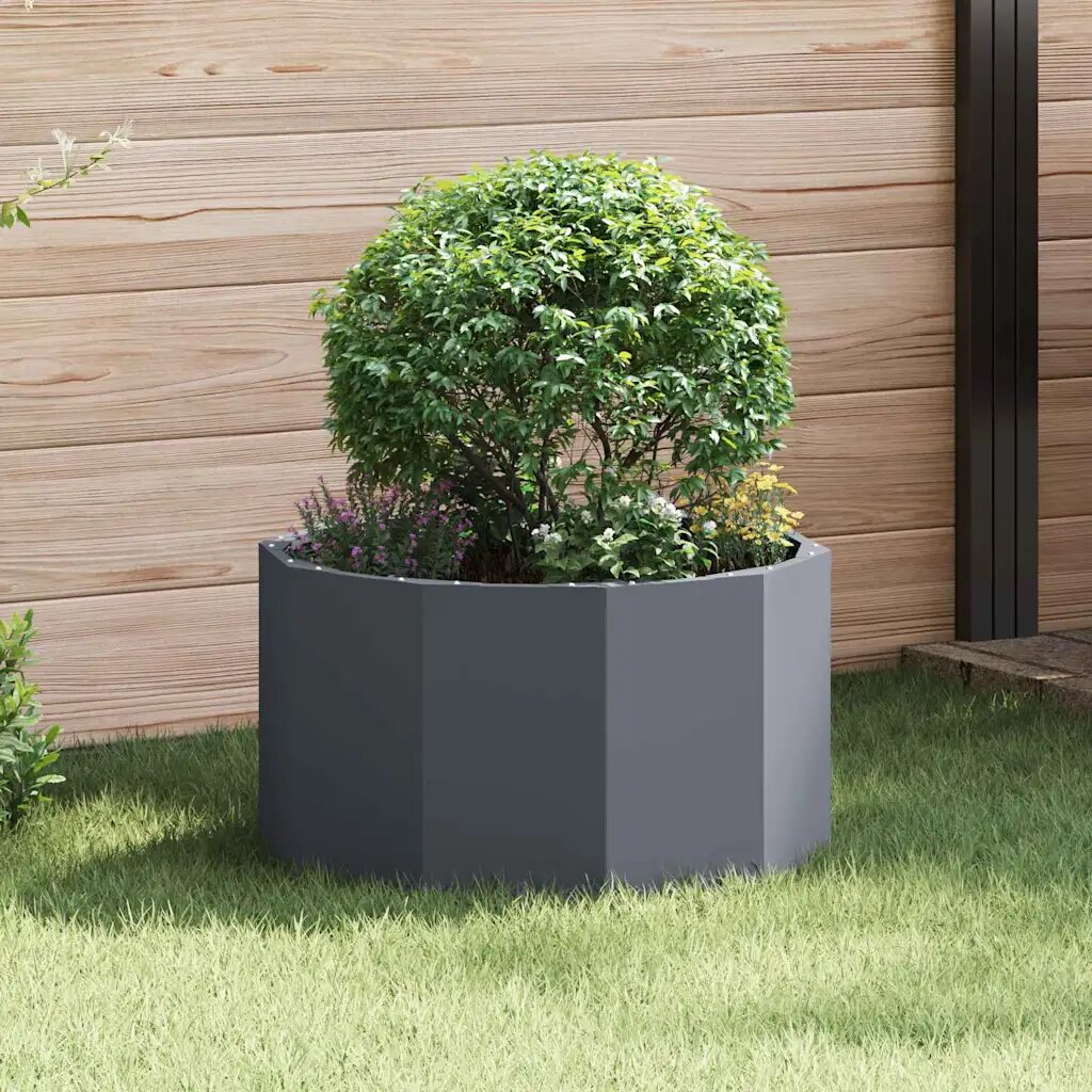 vidaXL Кашпа Антрацит 60 x 60 x 35 cm Стомана