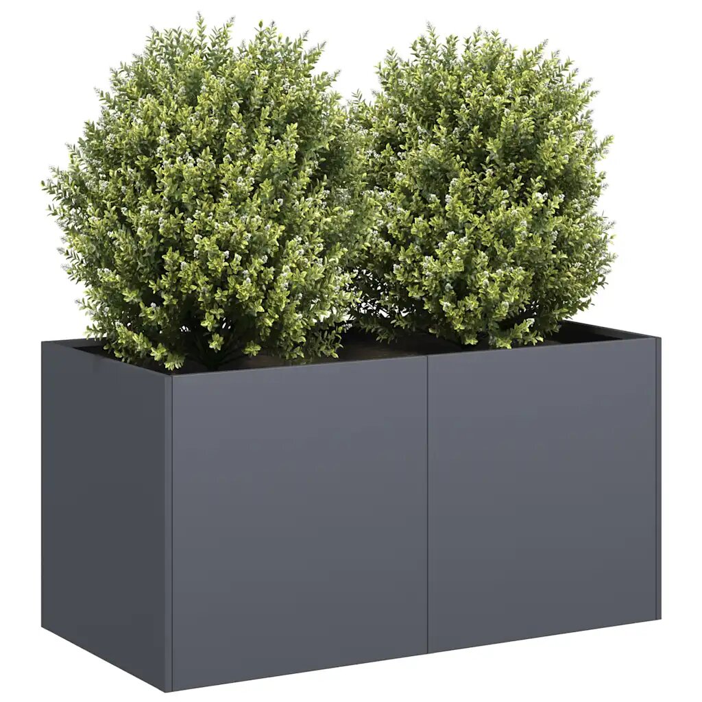 vidaXL Кашпа антрацит 80x40x40 см студеновалцувана стомана