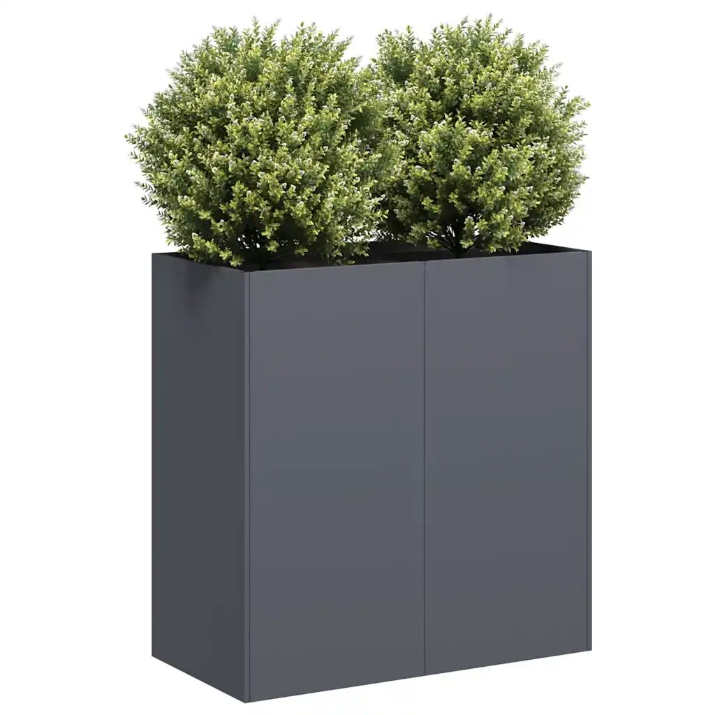 vidaXL Кашпа антрацит 80x40x80 см студеновалцувана стомана