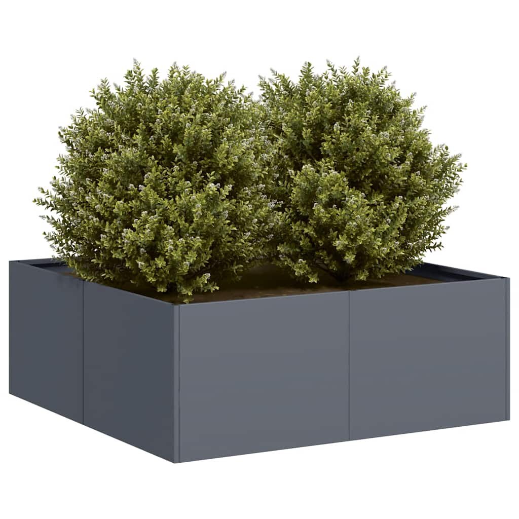 vidaXL Кашпа антрацит 80x80x30 см стомана