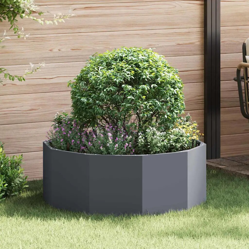 vidaXL Кашпа Антрацит 90 x 90 x 35 см Стомана