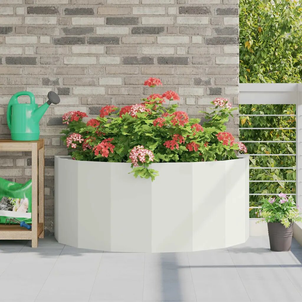 vidaXL Кашпа Бяло 120 x 60 x 50 см Стомана
