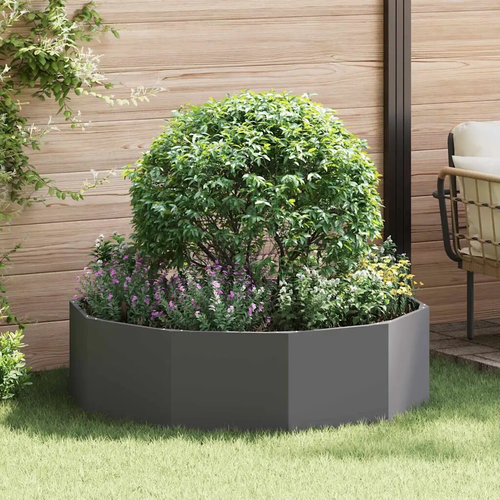vidaXL Кашпа Черно 120 x 120 x 35 см Стомана