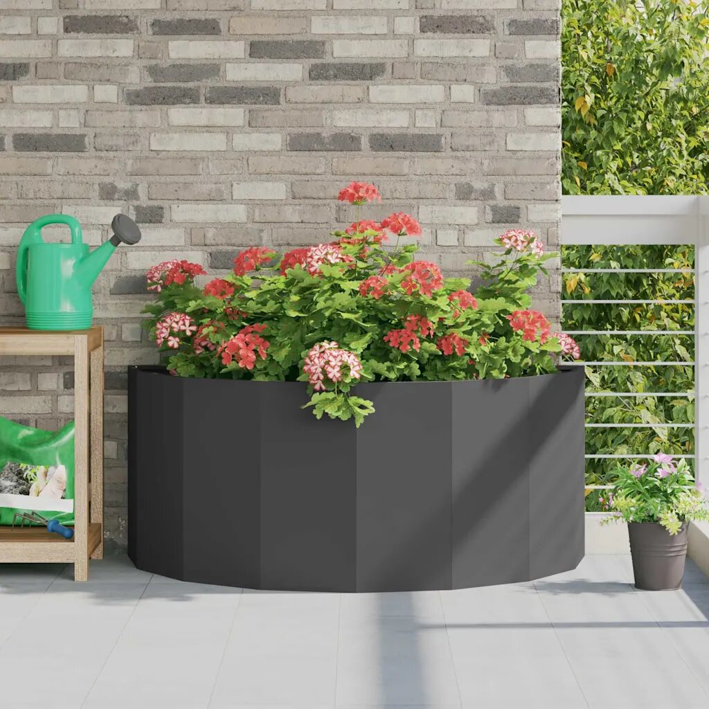 vidaXL Кашпа Черно 120 x 60 x 50 см Стомана