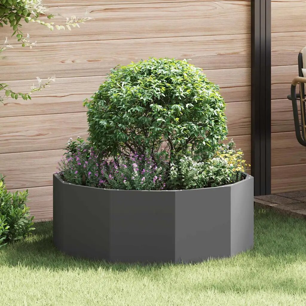 vidaXL Кашпа Черно 90 x 90 x 35 см Стомана