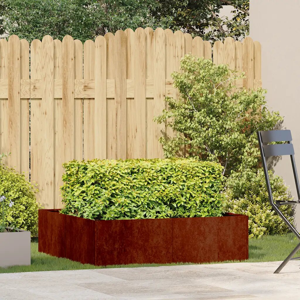 vidaXL Кашпа ръждива 100x100x30 см патинираща стомана