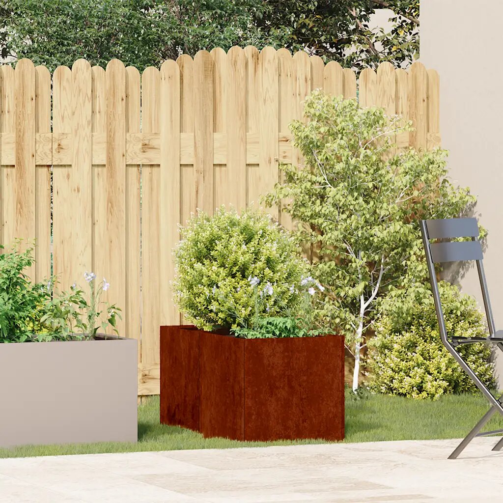 vidaXL Кашпа ръждива 40x80x40 см патинираща стомана