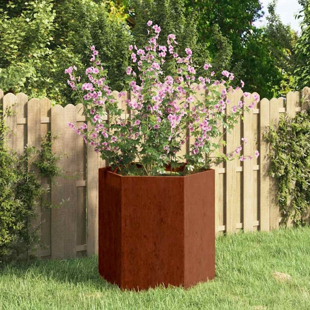 vidaXL Кашпа ръждиво 40x40x45 см кортенова стомана