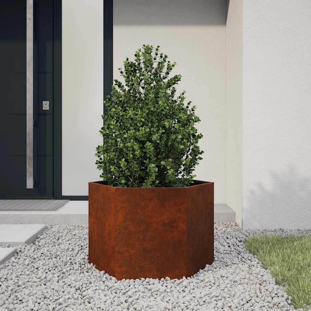 vidaXL Кашпа ръждиво 60x60x45 см кортенова стомана