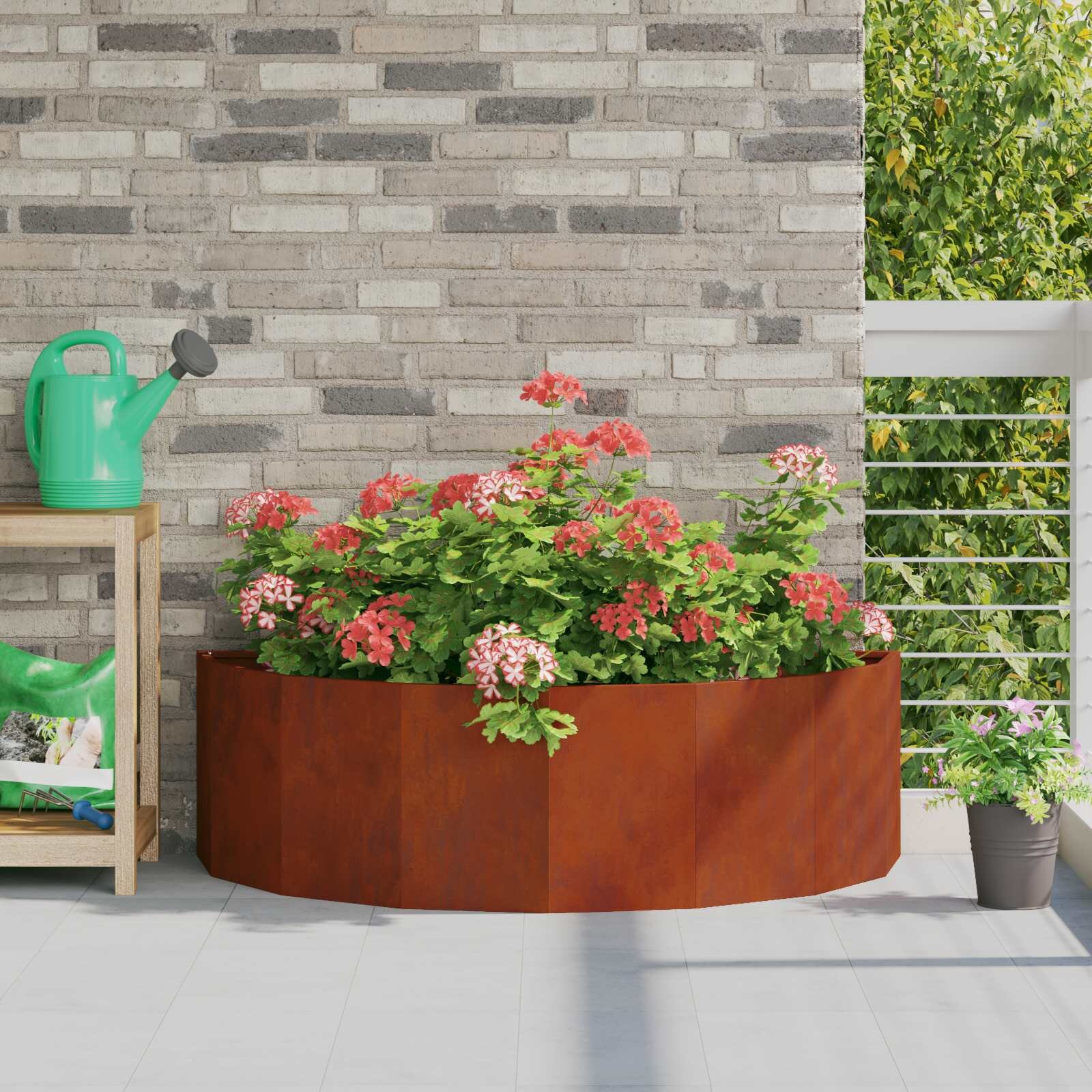 vidaXL Кашпа Ръждясало 120 x 60 x 35 cm Патинираща стомана