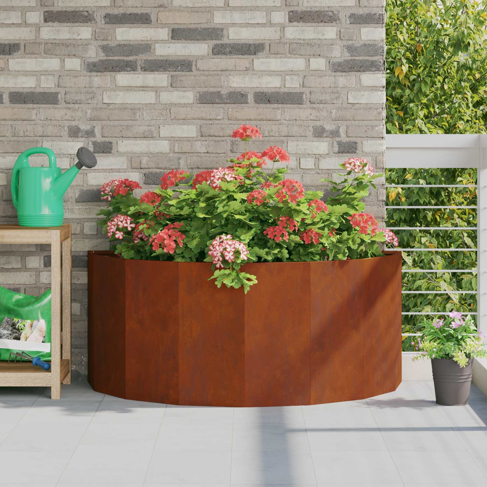 vidaXL Кашпа Ръждясало 120 x 60 x 50 см Патинираща стомана