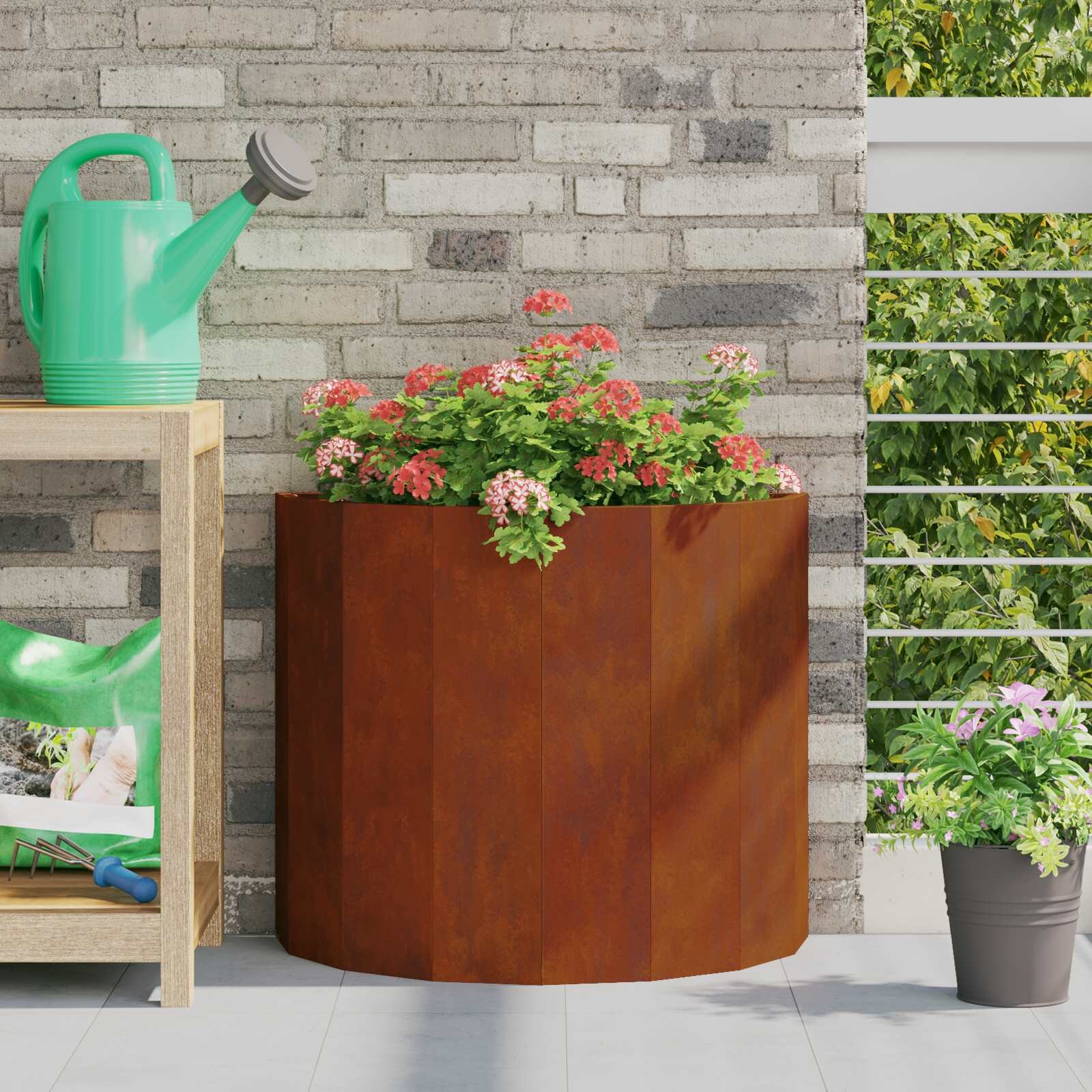 vidaXL Кашпа Ръждясало 60 x 30 x 50 см Патинираща стомана