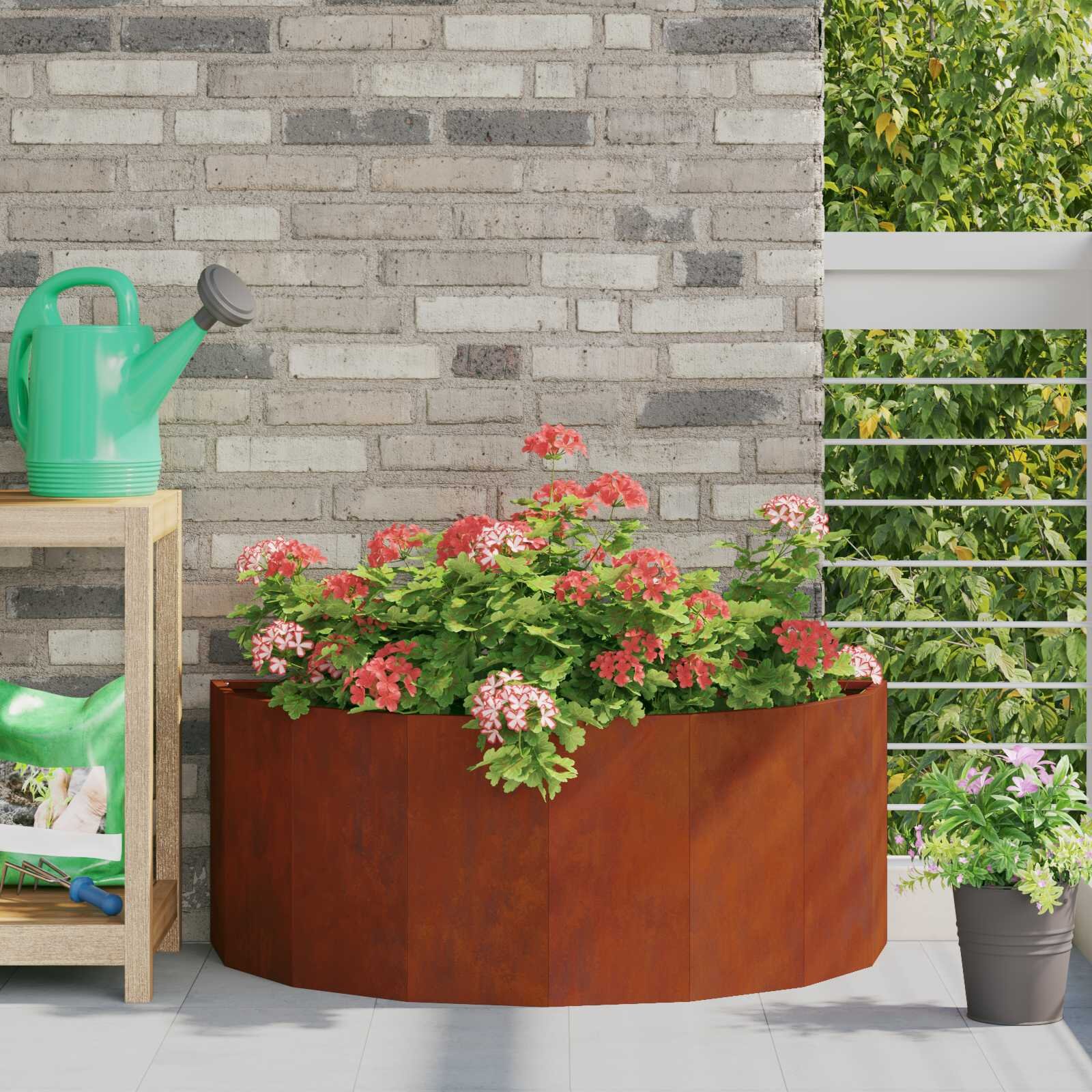 vidaXL Кашпа Ръждясало 90 x 45 x 35 cm Патинираща стомана