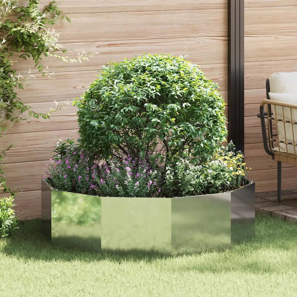 vidaXL Кашпа Сребрист 120 x 120 x 35 см Галванизирана стомана