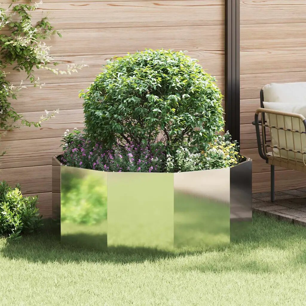 vidaXL Кашпа Сребрист 120 x 120 x 50 см Галванизирана стомана