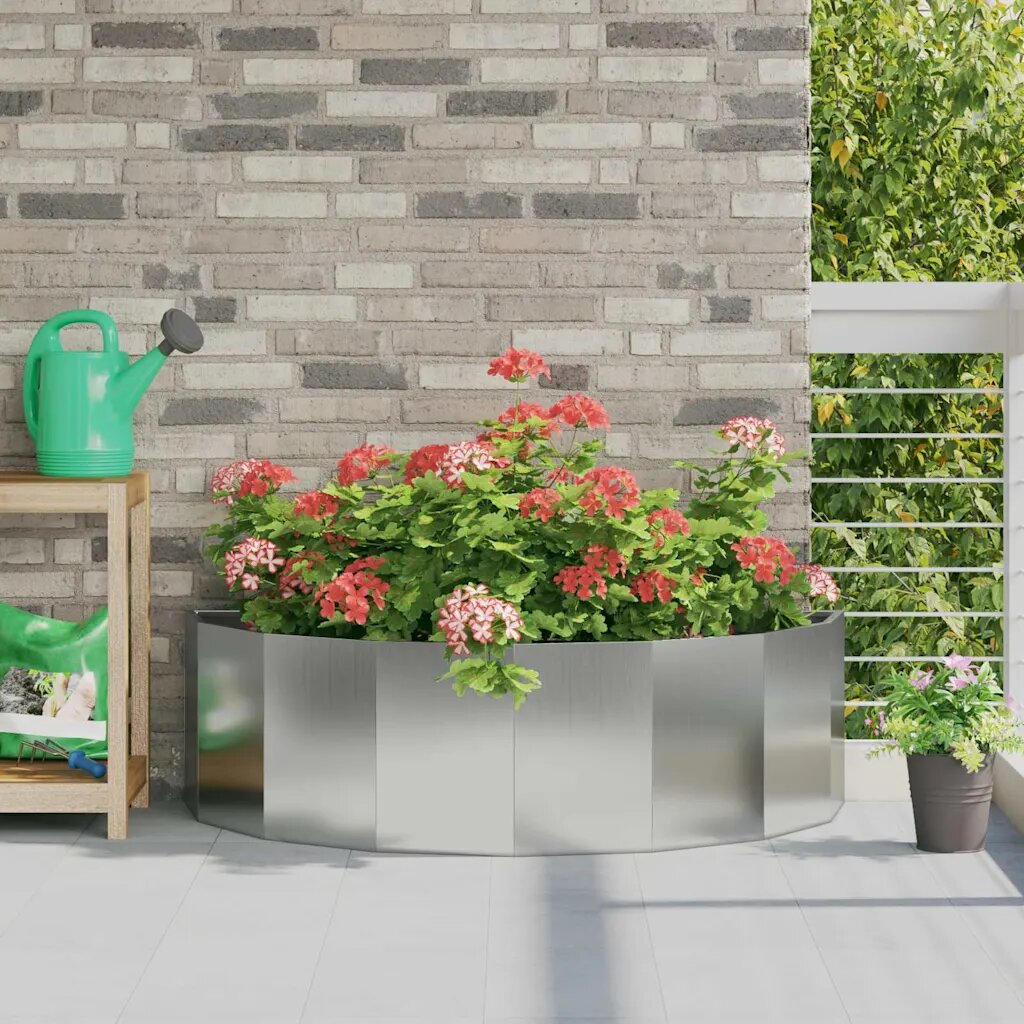 vidaXL Кашпа Сребрист 120 x 60 x 35 cm Галванизирана стомана