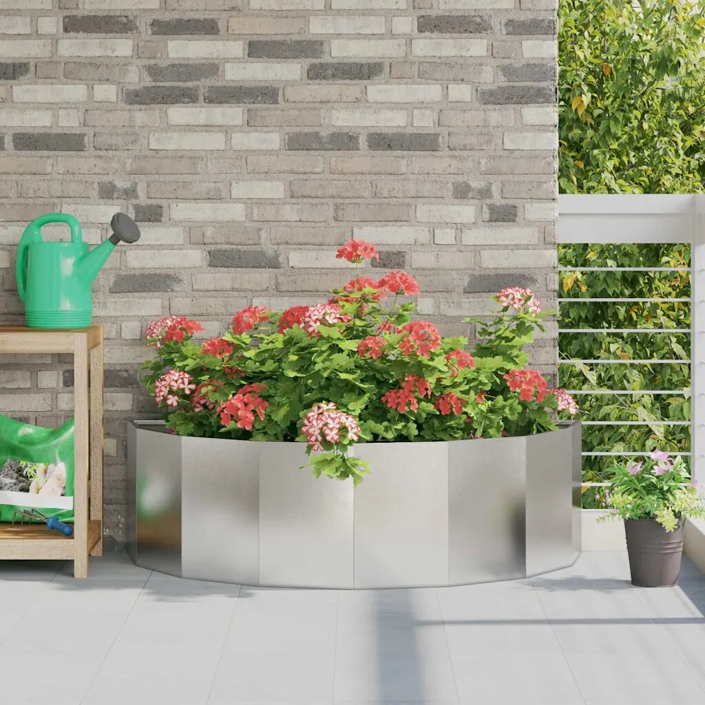 vidaXL Кашпа Сребрист 120 x 60 x 35 cm Неръждаема стомана