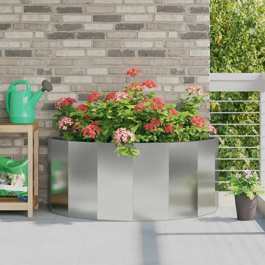 vidaXL Кашпа Сребрист 120 x 60 x 50 см Галванизирана стомана