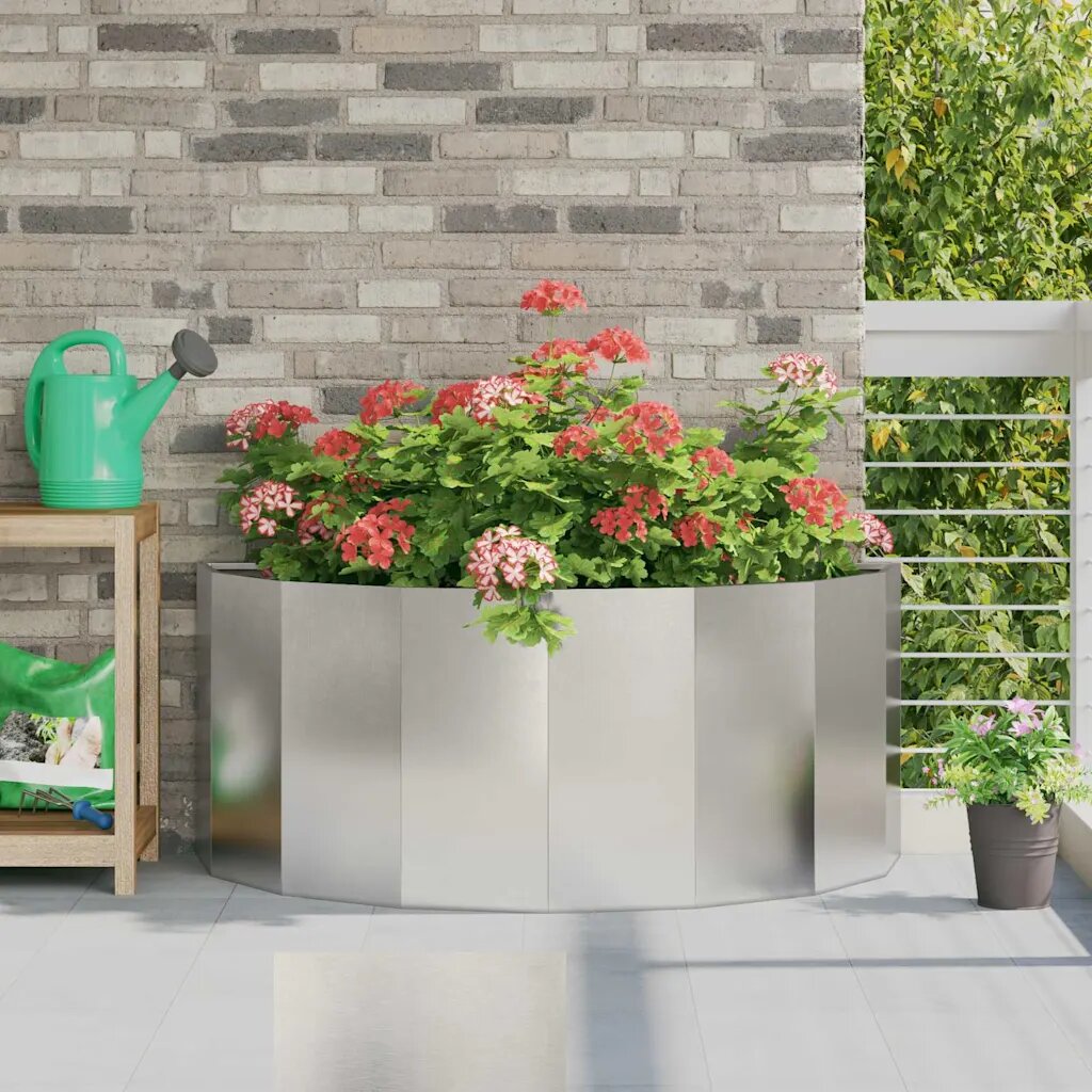 vidaXL Кашпа Сребрист 120 x 60 x 50 см Неръждаема стомана