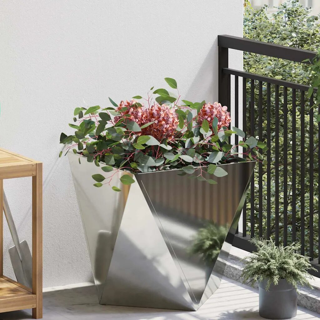 vidaXL Кашпа Сребрист 50 x 50 x 50 cm Галванизирана стомана