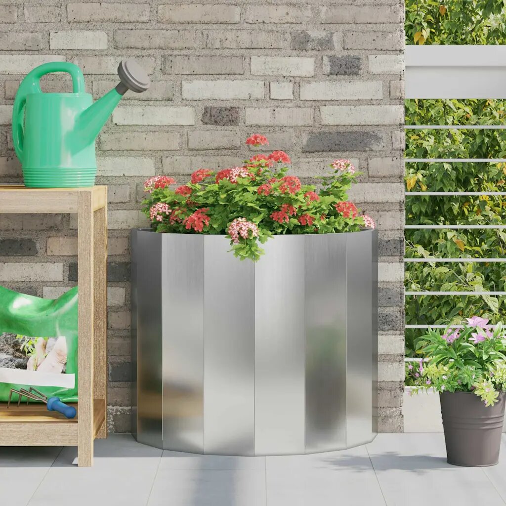 vidaXL Кашпа Сребрист 60 x 30 x 50 см Галванизирана стомана