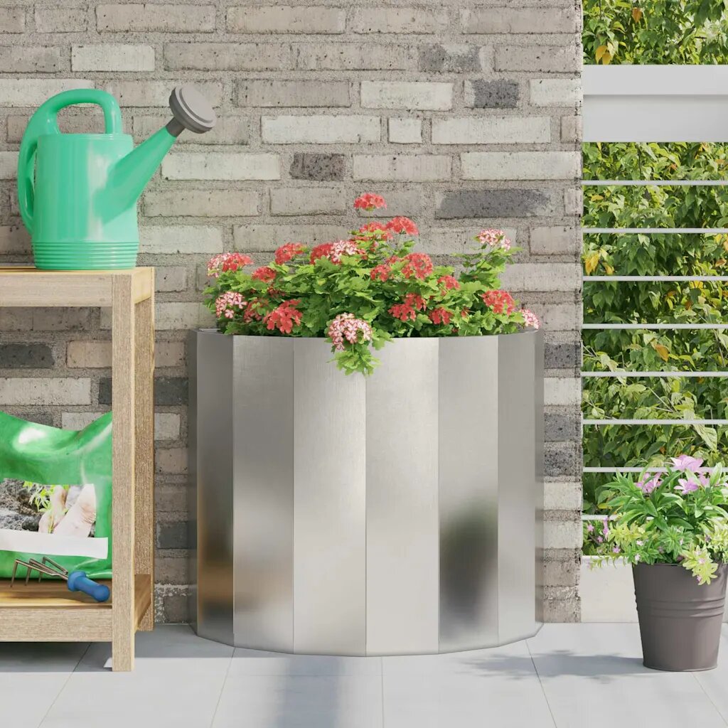 vidaXL Кашпа Сребрист 60 x 30 x 50 см Неръждаема стомана