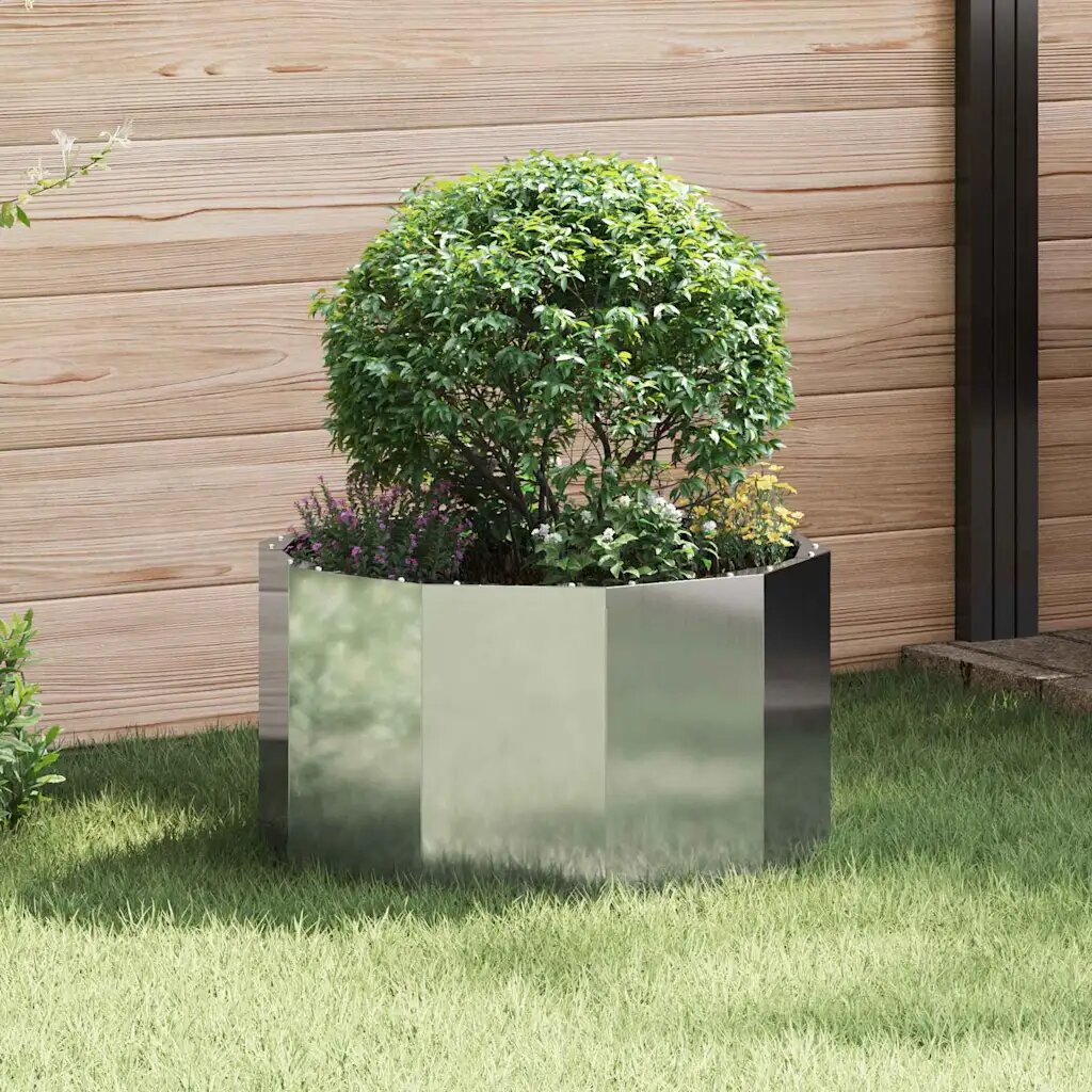 vidaXL Кашпа Сребрист 60 x 60 x 35 cm Галванизирана стомана