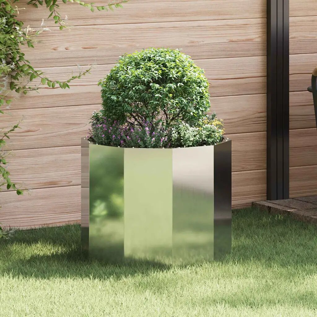vidaXL Кашпа Сребрист 60 x 60 x 50 см Галванизирана стомана