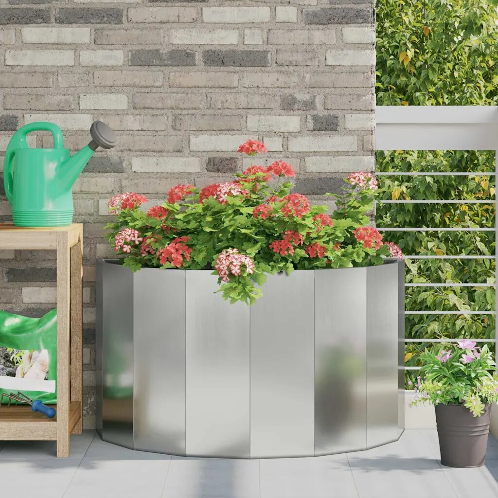 vidaXL Кашпа Сребрист 90 x 45 x 50 см Галванизирана стомана