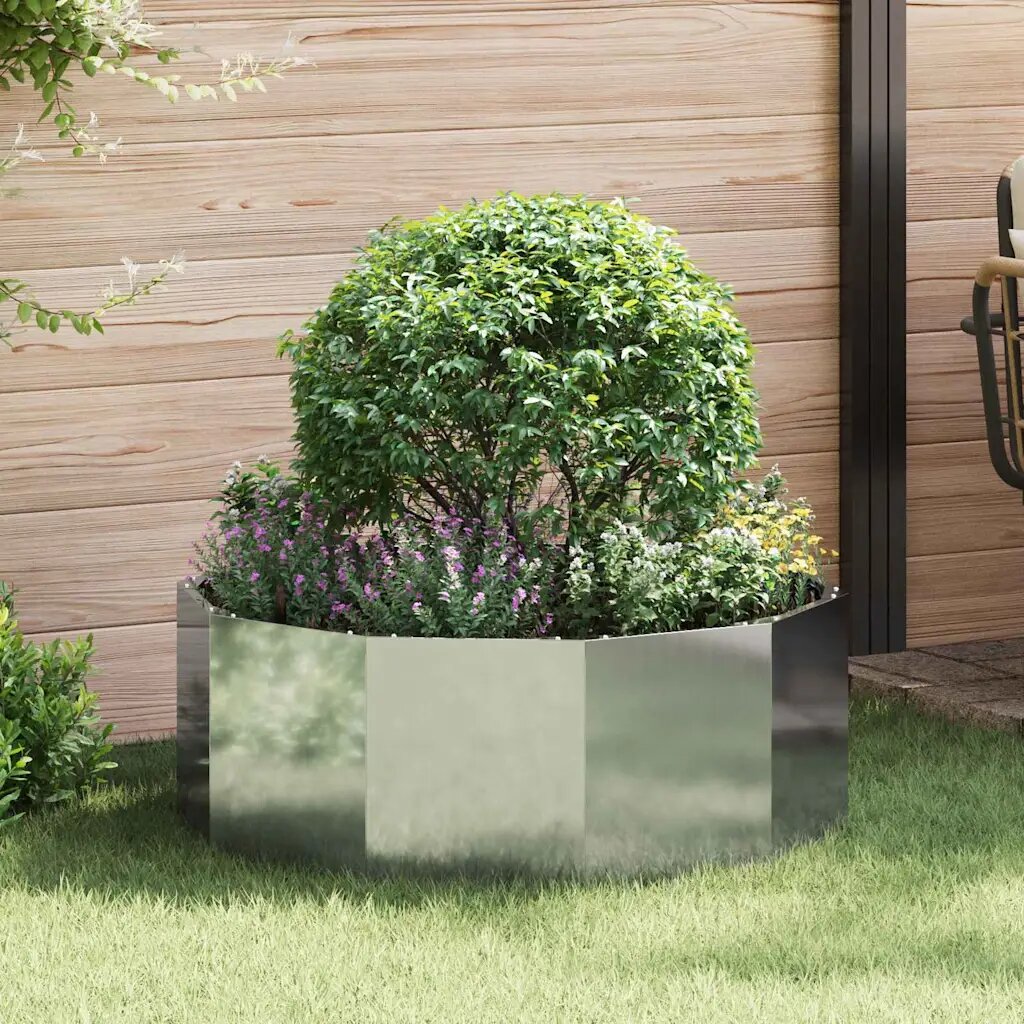 vidaXL Кашпа Сребрист 90 x 90 x 35 см Галванизирана стомана