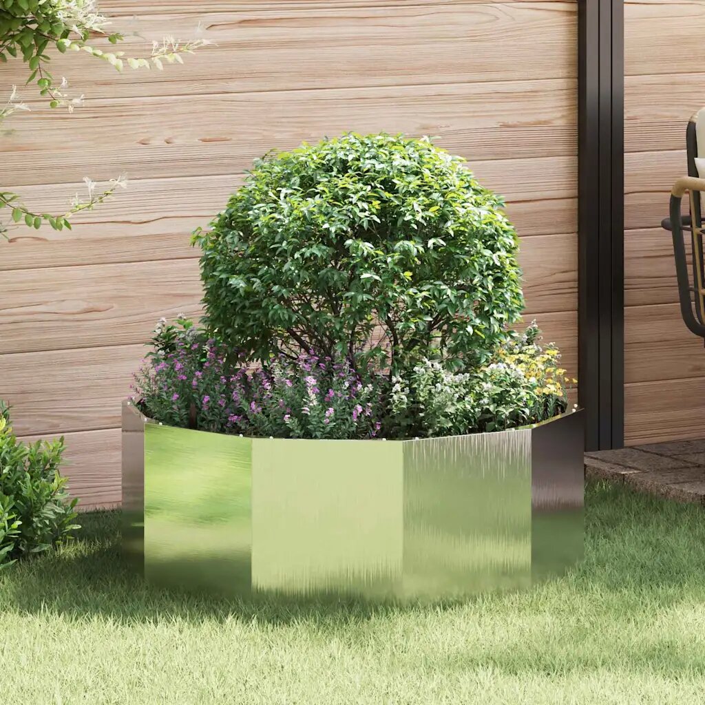 vidaXL Кашпа Сребрист 90 x 90 x 35 см Неръждаема стомана