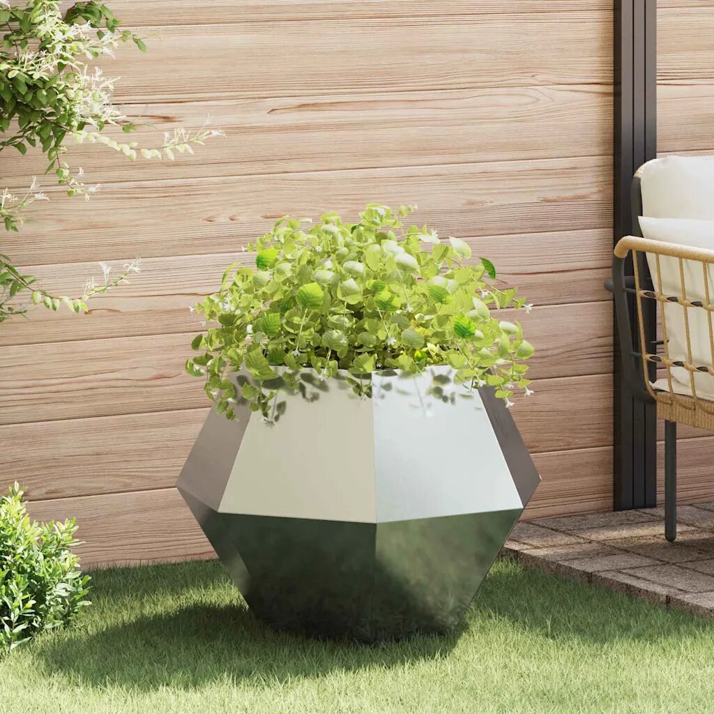 vidaXL Кашпа Сребристо 75 x 75 x 60 см Поцинкована стомана