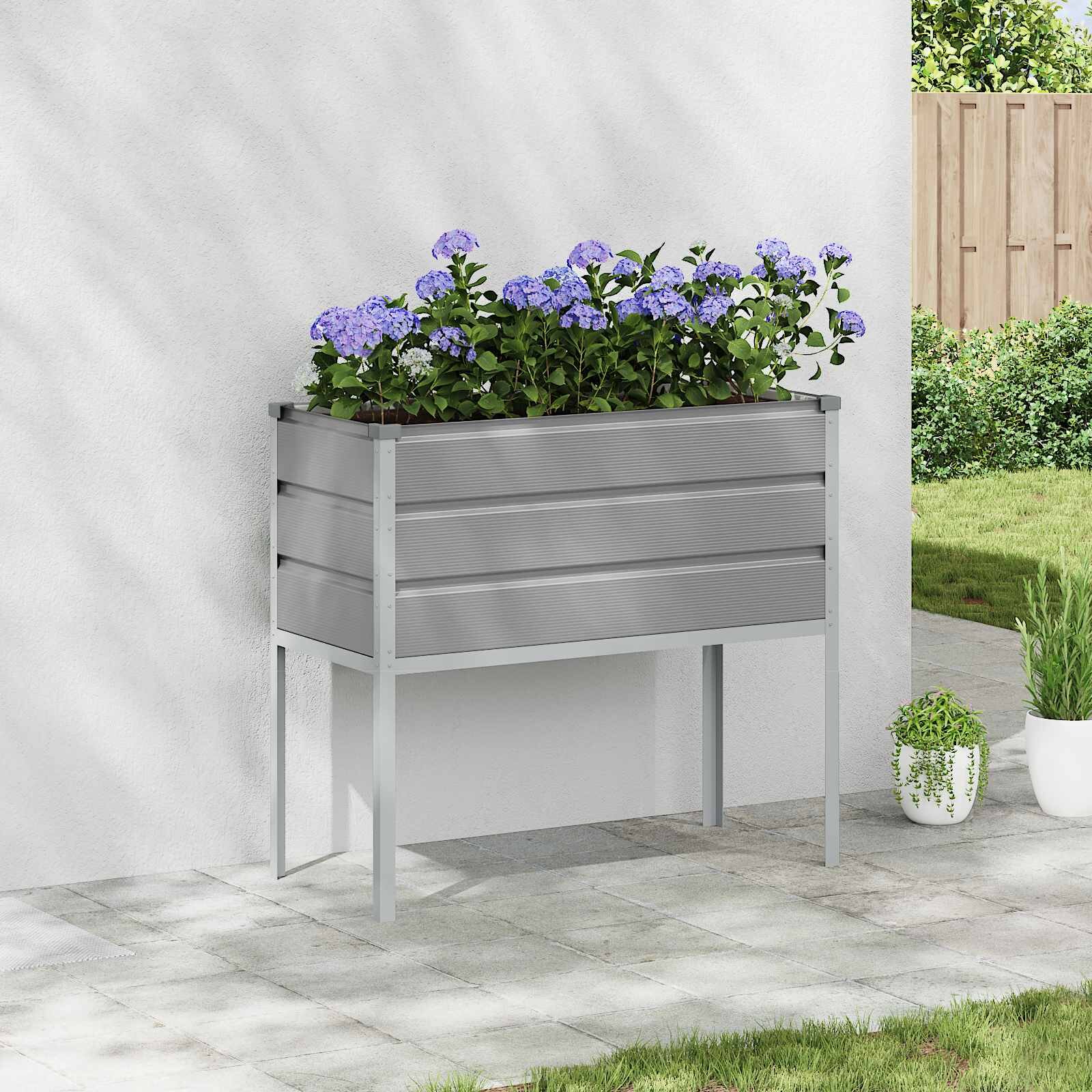 vidaXL Кашпа Светлосиво 100 x 45 x 90 см Галванизирана стомана
