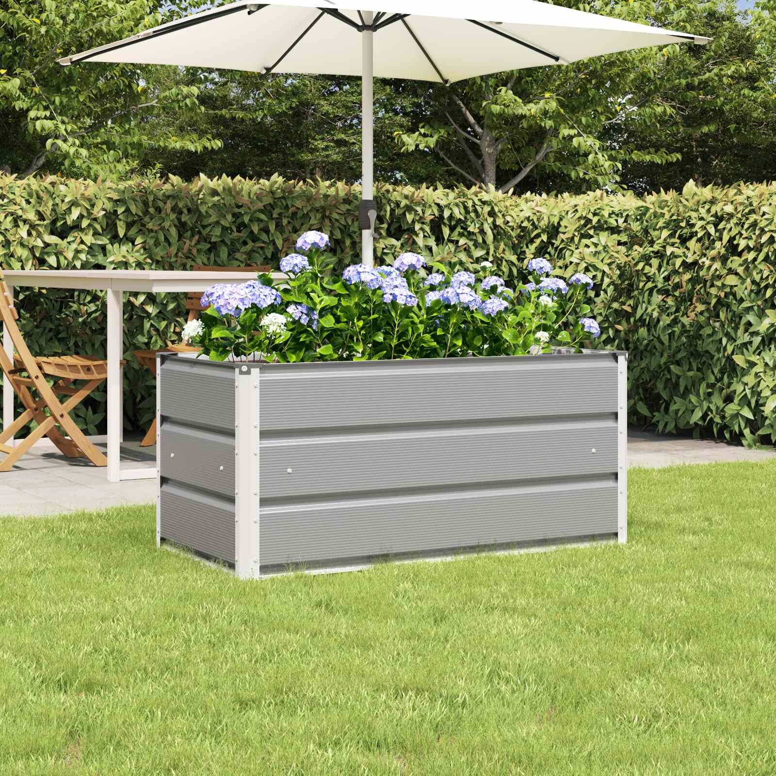 vidaXL Кашпа Светлосиво 100 x 50 x 45 cm Галванизирана стомана