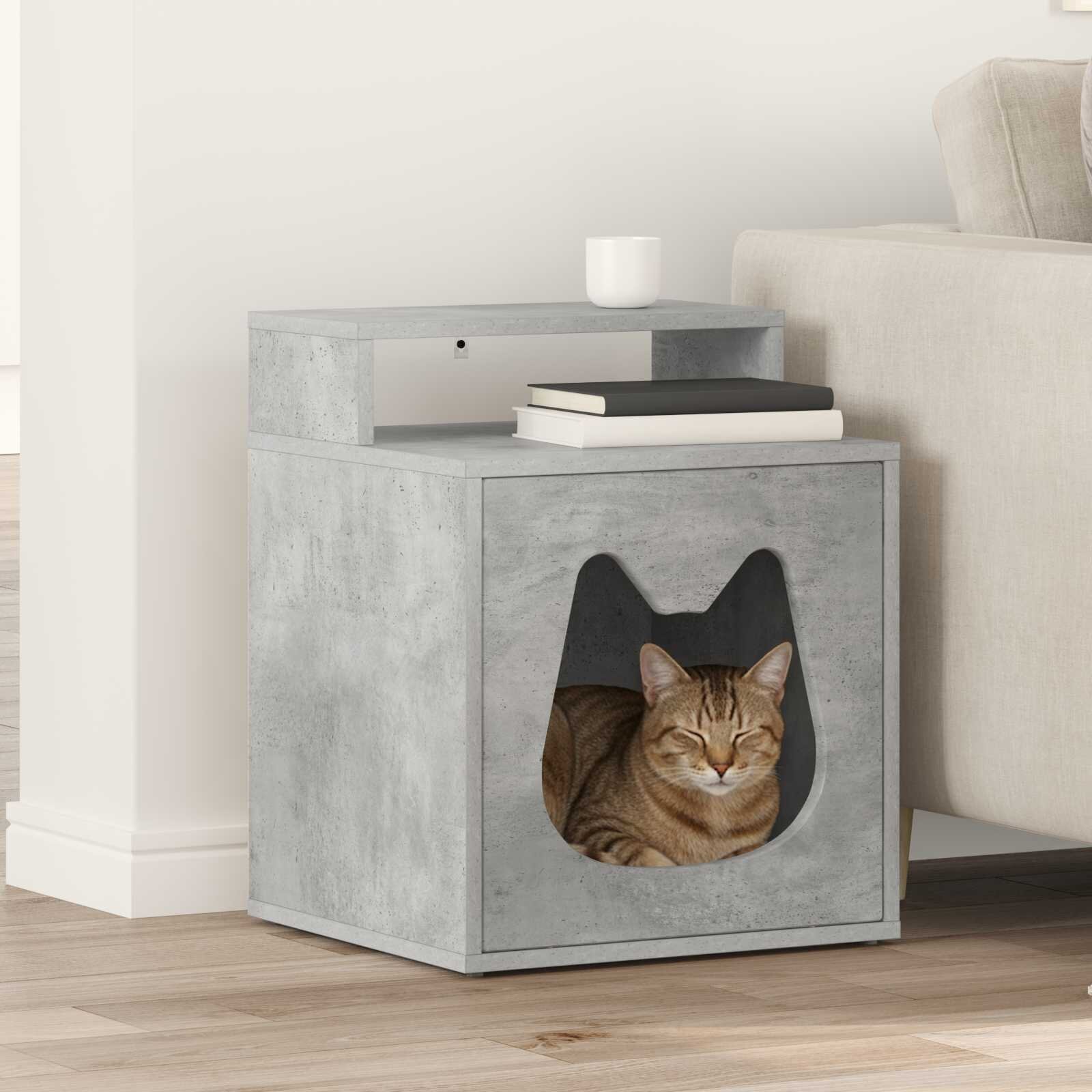 vidaXL Къща за котки Бетон 425 x 40 x 535 см Инженерна дървесина