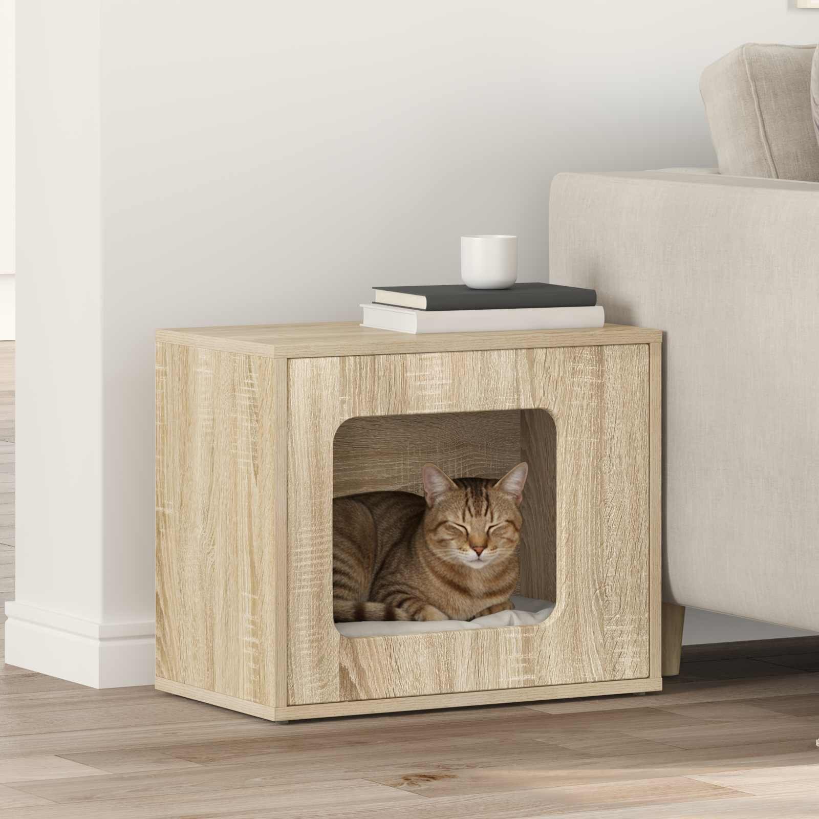 vidaXL Къща за котки Сонома 51 x 30 x 425 см Инженерна дървесина