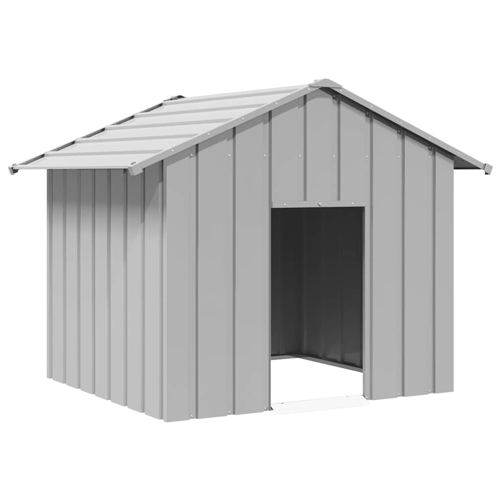 vidaXL Къща за кучета с покрив 131x101x102 cm Поцинкована стомана