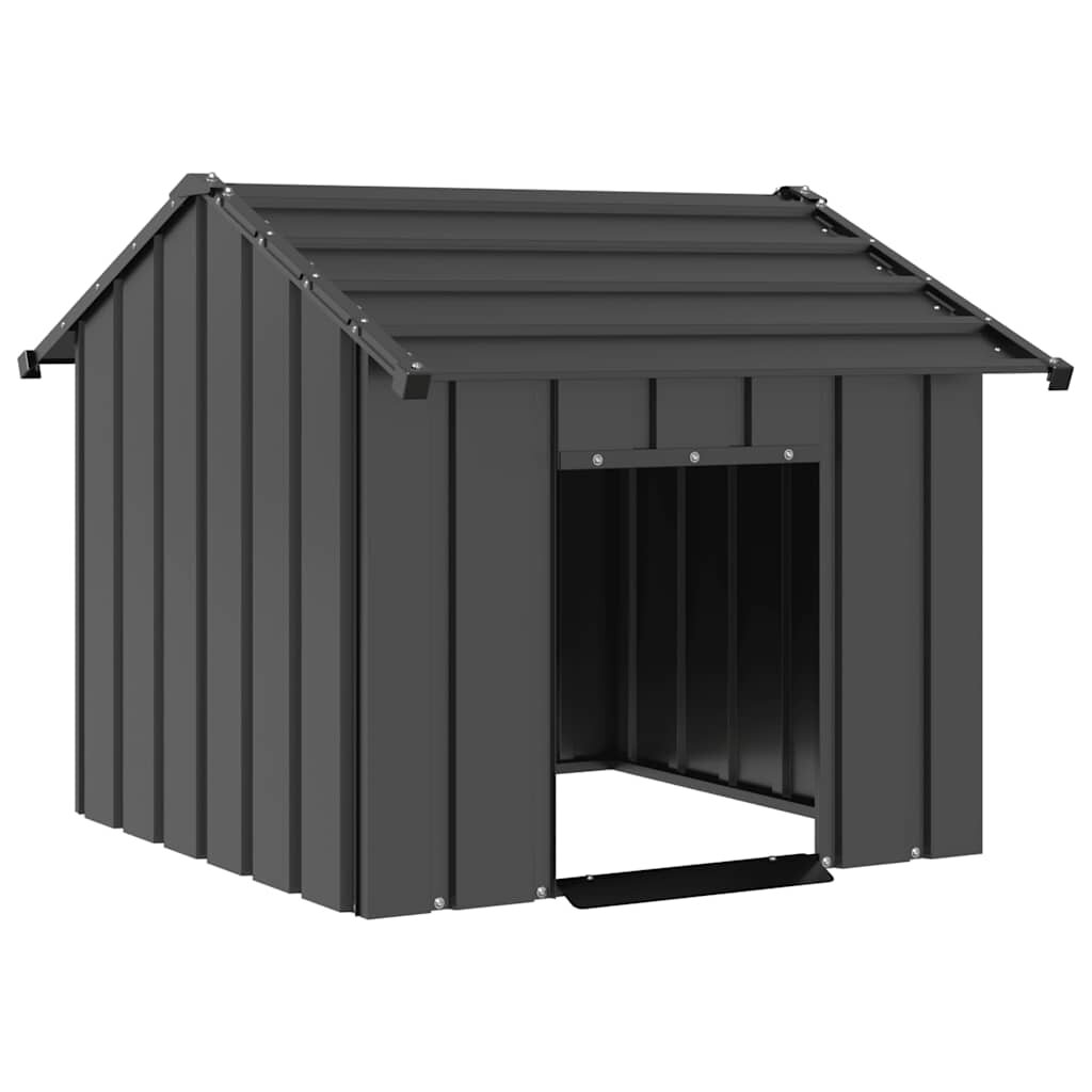 vidaXL Къща за кучета с покрив 85x107x81 cm Поцинкована стомана