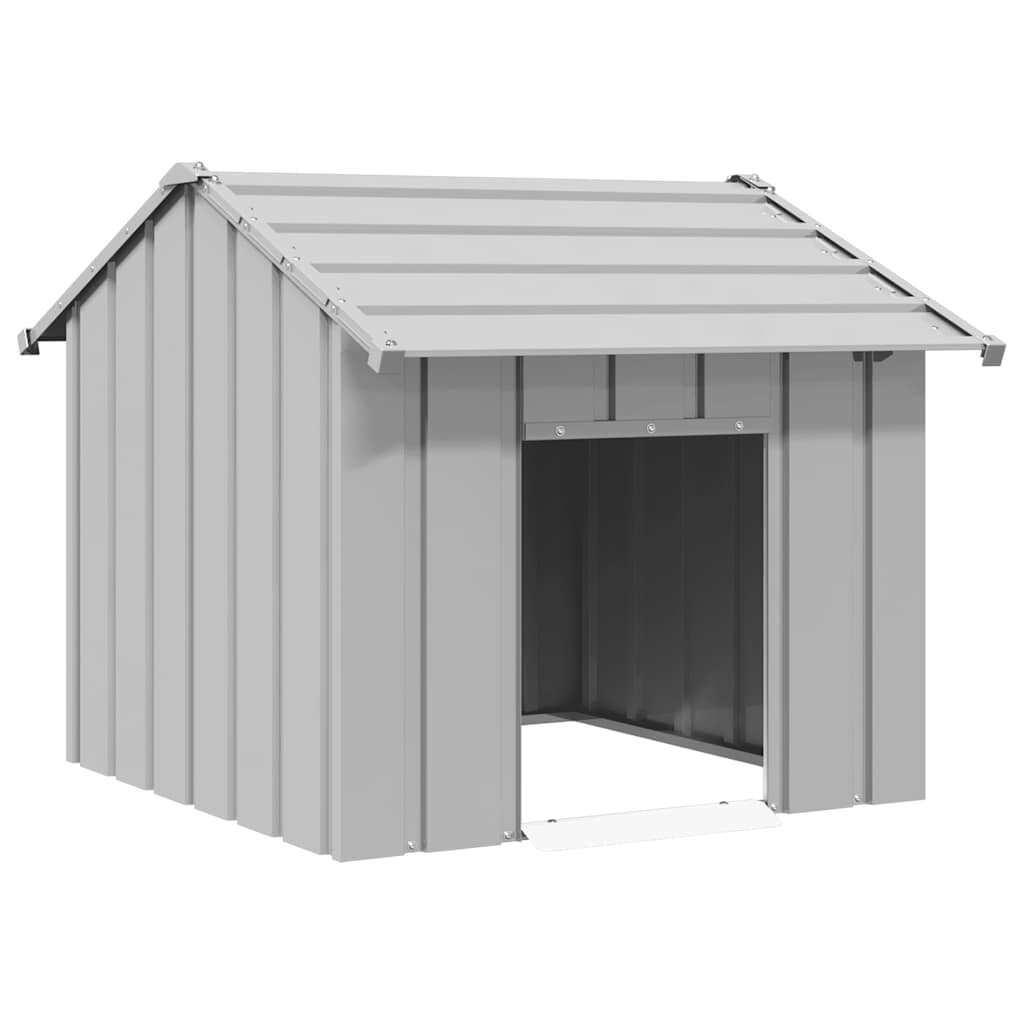 vidaXL Къща за кучета с покрив 85x107x81 cm Поцинкована стомана