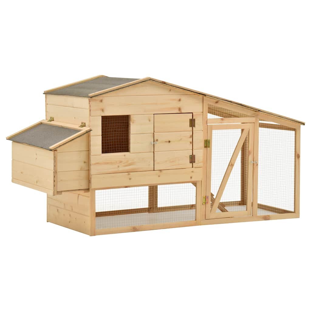 vidaXL Къща за пилета чам масив 178x67x92 см