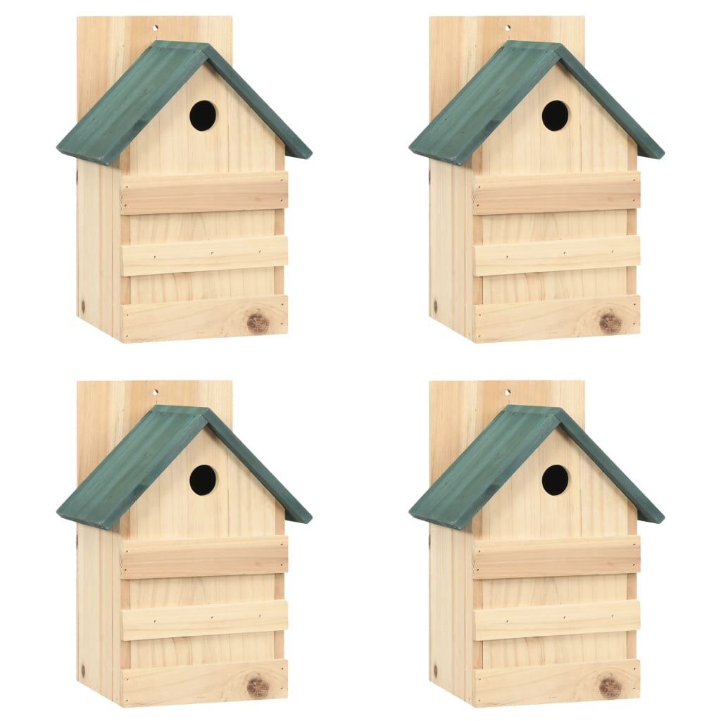vidaXL Къщи за птици 4 бр 23x19x33 см чам